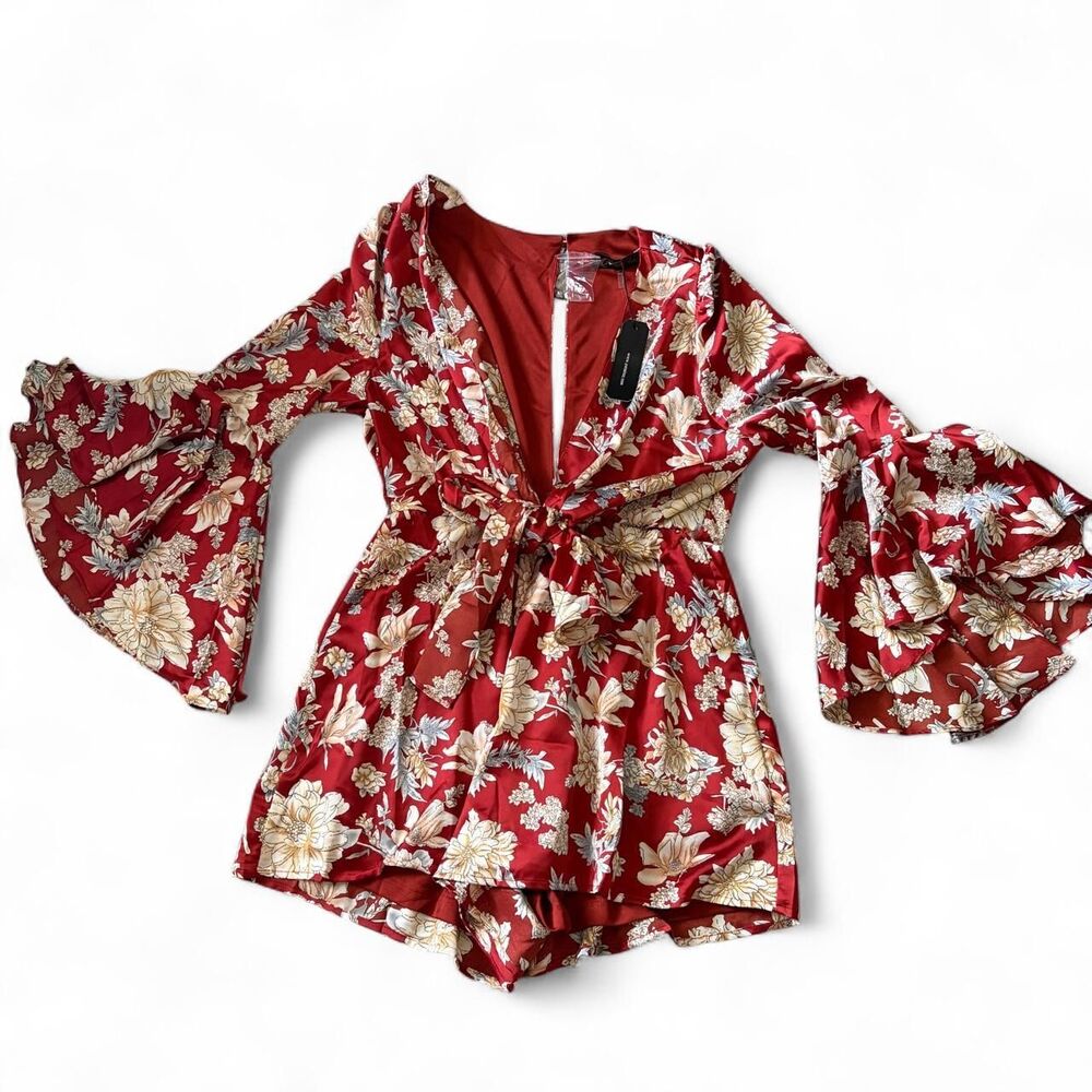 Unbranded Women's Red and Gold Playsuit-romper